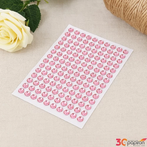 Kreatív dekor strasszkő öntapa rózsaszín átm:6mm 25
