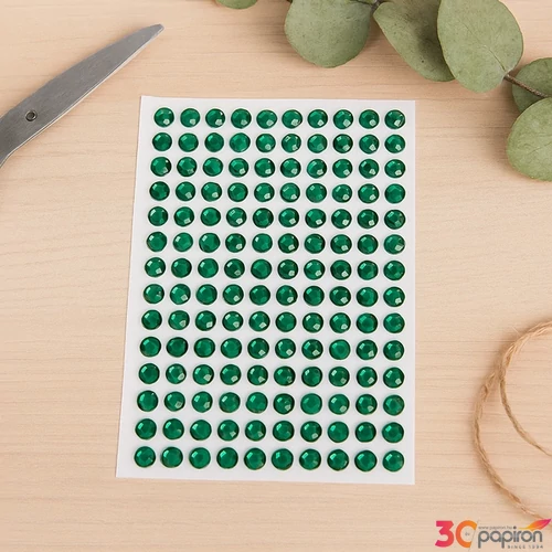 Kreatív dekor strasszkő öntapa smaragd zöld átm:7mm 25