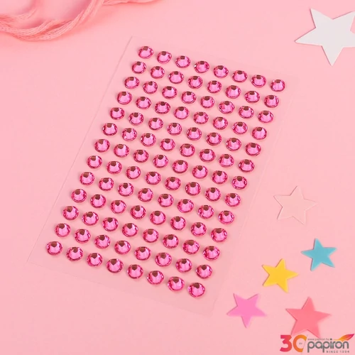Kreatív dekor strasszkő öntapadós pink, 10mm