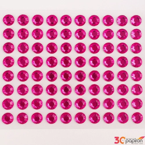 Kreatív dekor strasszkő öntapadós pink, 7mm