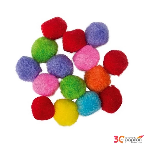 Kreatív dekoráció Junior pompom, vegyes 30mm 15db/csomag, 137472