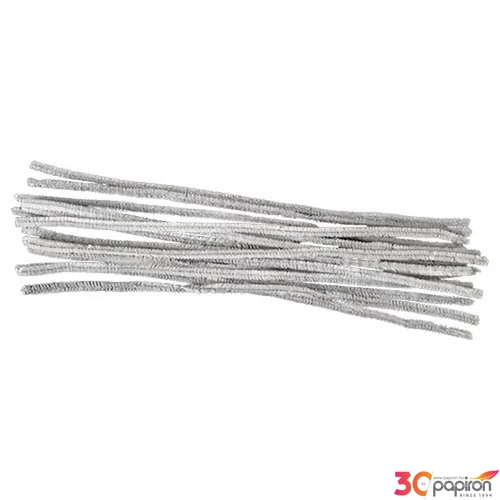 Kreatív dekoráció Junior zseníliaszál, fehér 30cm 6cm 15db/csomag, 137484