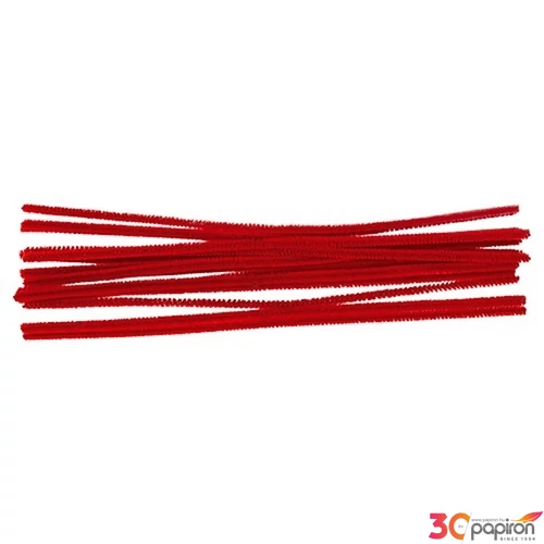 Kreatív dekoráció Junior zseníliaszál, piros 30cm 6cm 15db/csomag, 137488