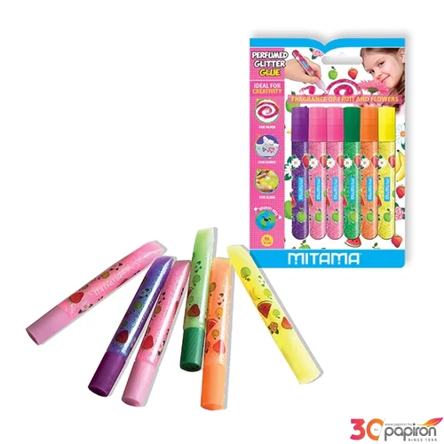 Kreatív csillámos ragasztó Mitama, 10,5ml illatos 6db/set 62863