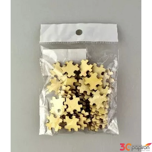 Kreatív fa puzzle elemek 2x2cm, 3mm vastag 50db/csomag