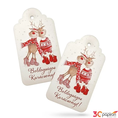 Fa tábla nyomtatott Vintage karácsonyi tábla, 2db/csomag Boldogságos Karácsonyt!, 9x5cm