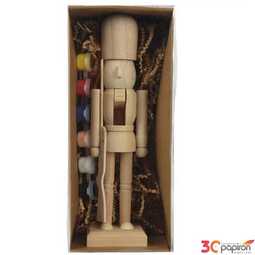 Kreatív festő készlet 24' fából festék ecset Karácsonyi diótörő 11cmx7cmx26cm sdkae 1db/ár