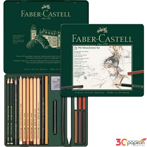 Faber-Castell grafitkréta művészkréta szett 21db fémdoboz AG-Pitt prémium minőségű termék 112976