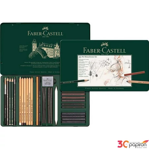 Faber-Castell grafitkréta művészkréta szett 33db fémdoboz AG-Pitt prémium minőségű termék 112977