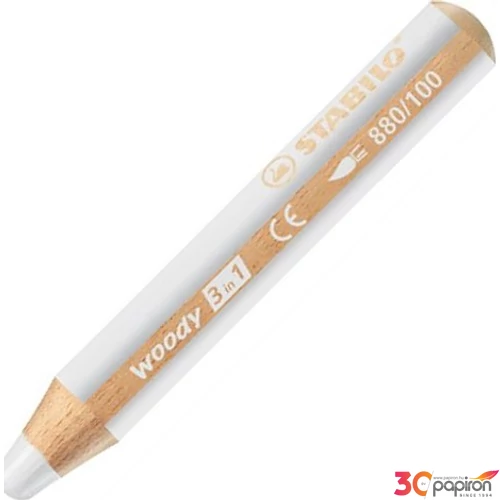 Színes ceruza 10 Stabilo Woody 3in1 vastag kerek fehér Írószerek STABILO 880/100
