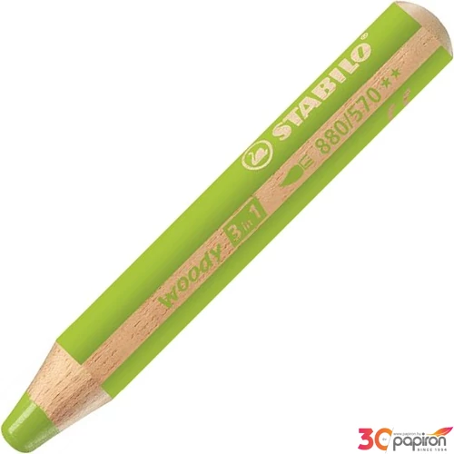 Színes ceruza 10 Stabilo Woody 3in1 vastag kerek v.zöld Írószerek STABILO 880/570