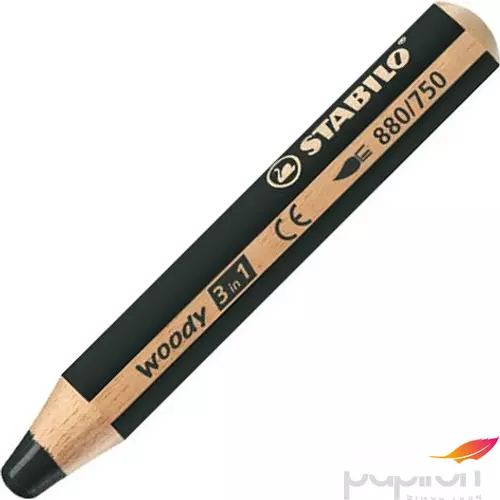 Színes ceruza 10 Stabilo Woody 3in1 vastag kerek fekete Írószerek STABILO 880/750