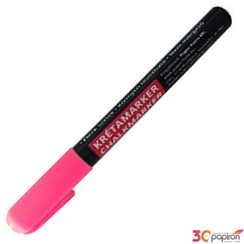 Krétamarker 3-6mm rózsaszín kerek-vágott heggyel(forgatható heggyel) üvegmarker