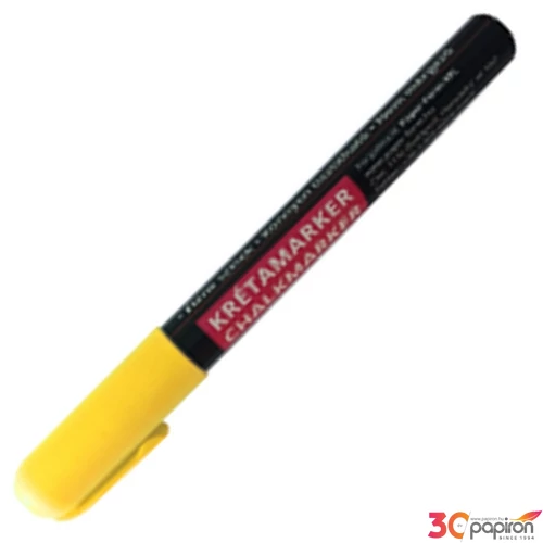 Krétamarker 3-6mm sárga kerek-vágott heggyel(forgatható heggyel) üvegmarker