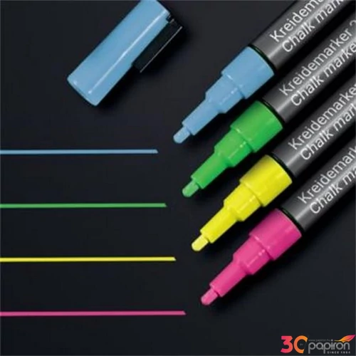 Krétamarker folyékony Sigel készlet, kúpos hegy, 1-2 mm 4 különböző szín