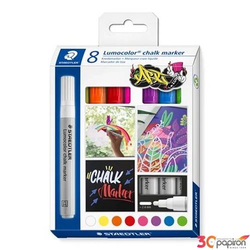 Krétamarker készlet Staedtler 2,4mm, kúpos, Lumocolor 344 8 különböző szín