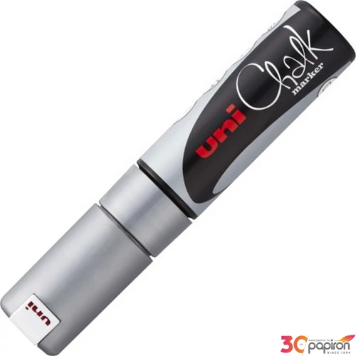 Krétamarker UNI-BALL PWE-8K 8mm vágott hegyű ezüst Írószerek UNI-BALL 2UPWE8KE