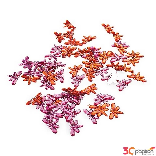 Kristálykő ragasztható strasszkő pillangók 80db/csomag Craft With Fun 327068