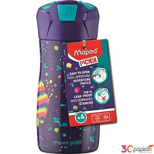 Kulacs 430ml Maped Picnik rozsdamentes acél, Pixel Party Concept Kids