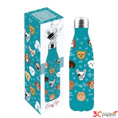 Kulacs duplafalú 500ml rozsdamentes acél hőtartó útipalack The Dogs