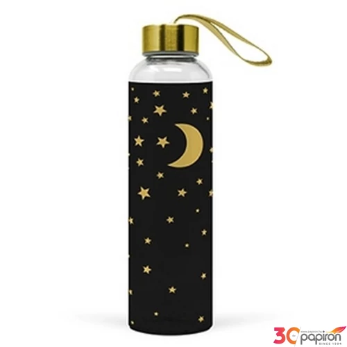 Kulacs Üvegflaska 550ml Moonlight Real Gold Borosilicate üveg