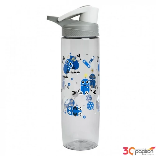 Kulacs Wabo 750ml ROBOTOS műanyag csatos SZÜRKE
