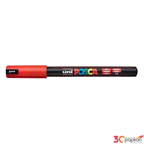 Decormarker UNI-BALL Posca 0,7mm vízbázisu  akril marker piros Írószerek UNI Posca PC-1MR