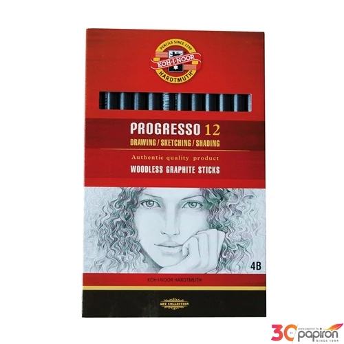 Lakkba foglalt grafitrúd 4B Koh-I-Noor 8911/4B Progresso Művészeti termék - grafitrúd