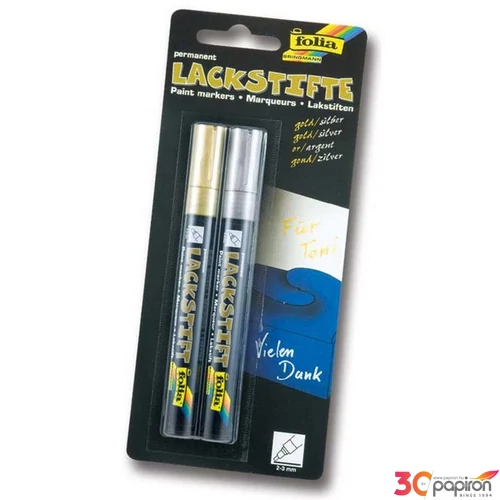 Lakkfilc Folia 2-3mm 2db/set, arany ezüst 
