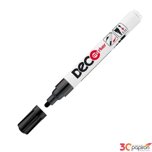 Lakkmarker deco marker fekete kerek hegyű 2-4mm lakkfilc, fémre, fára, műanyagra
