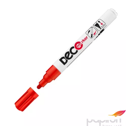 Lakkmarker deco marker piros kerek hegyű 2-4mm lakkfilc, fémre, fára, műanyagra