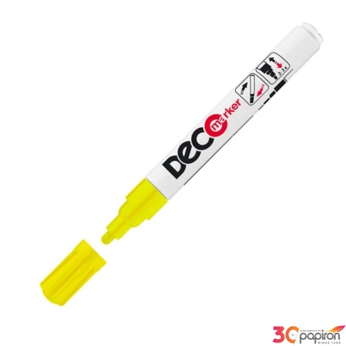 Lakkmarker deco marker sárga kerek hegyű 2-4mm lakkfilc, fémre, fára, műanyagra