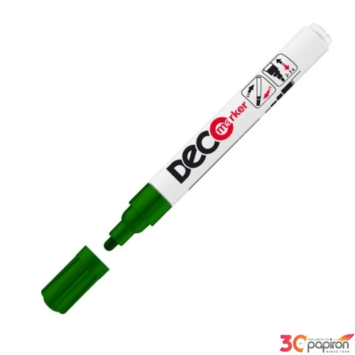 Lakkmarker deco marker zöld kerek hegyű 2-4mm lakkfilc, fémre, fára, műanyagra
