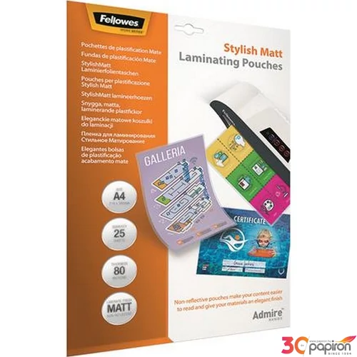 LamináLó fólia 80 mik Fellowes Meleglamináló-fólia A4 fényes 25 db