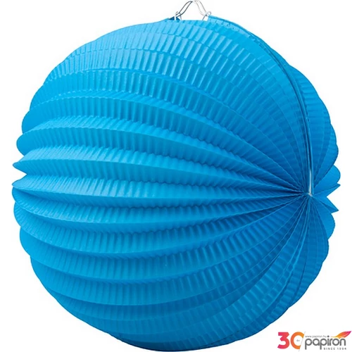 Lampion papír gömb 22cm türkizkék színes Gömb