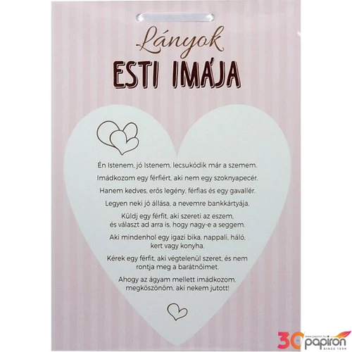 Lánybúcsú Lányok esti imája Falra akasztható Lányok Esti Imája tábla Lánybúcsúra vicces parti ajándék
