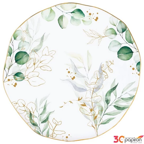 Tányér lapos porcelán 26cm, Exotique lapostányér kézzel festett