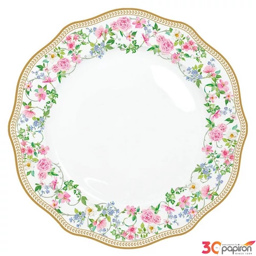Tányér lapos porcelán 26cm, Garden Joy lapostányér kézzel festett