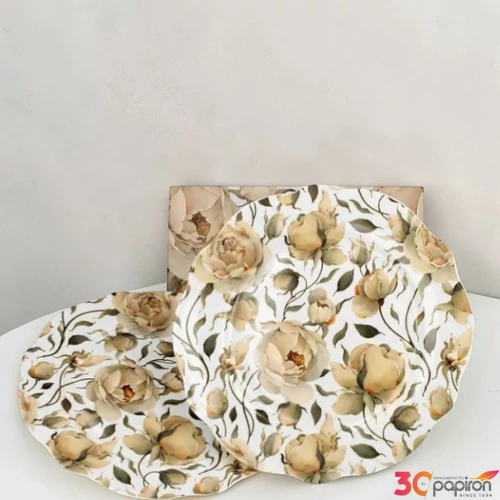 Lapostányér ENGLISH ROSES WHITE 2 db/ készlet Díszdobozban