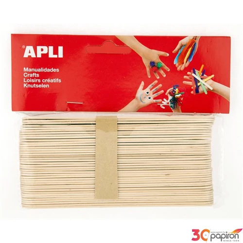 Fa pálcika Apli fa, jumbo, natúr 40db/csomag LCA13268