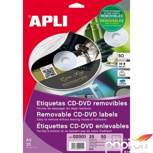 Etikett Apli CD/DVD A4 LCA2000