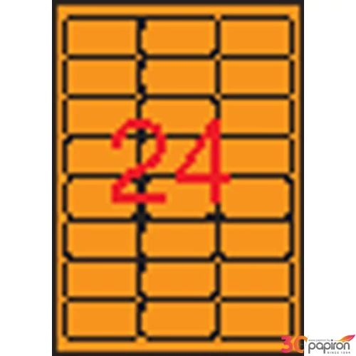 Etikett Apli 64x33, 9 -24- kerekített neon narancs LCA2871