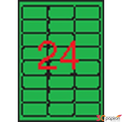 Etikett Apli 64x33, 9 -24- kerekített neon zöld LCA2873
