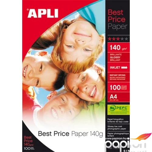 Fotópapír A4 140gr Apli Best Price tintasugaras fényes 100ív/csom