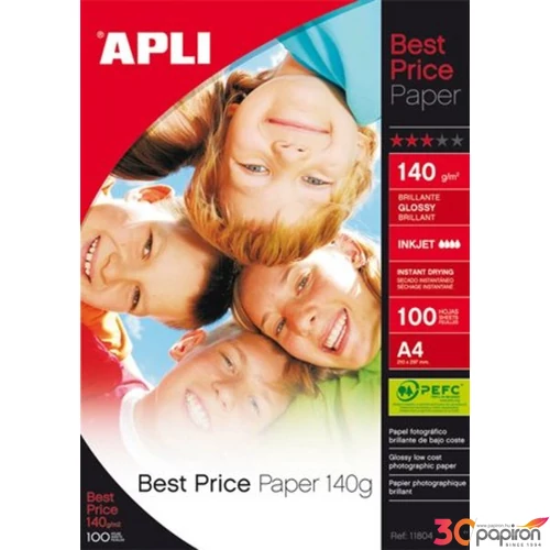 Fotópapír A4 140gr Apli Best Price tintasugaras fényes 100ív/csom