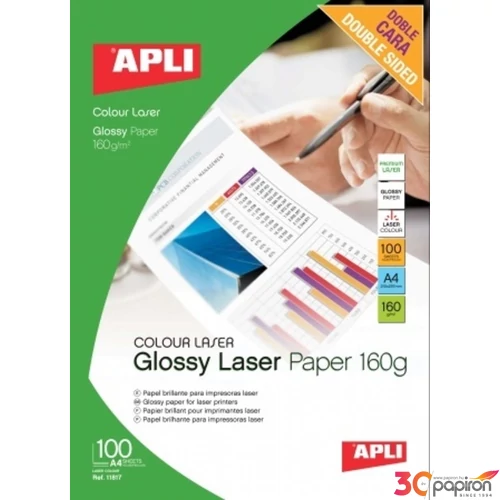 Fotópapír A4 160gr Apli Premium Laser fényes lézer 100ív/csom