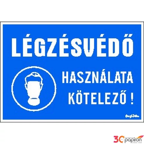 Tábla Matrica C Légzésvédő használata kötelező!