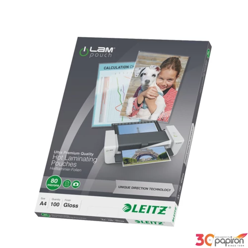 LamináLó fólia 80mik Leitz STANDARD meleg UDT A4 80 mikron 100db/cs Leitz 100db rendelési egység ár 1dob/1