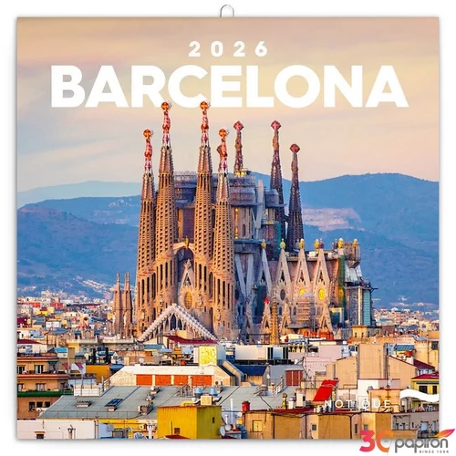 Falinaptár 2026 Barcelona 6097-BC lemeznaptár 30×30 cm Realsystem 2026 kollekció!