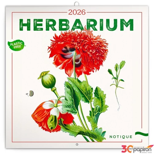 Falinaptár 2026 Herbarium 6097-HE lemeznaptár 30×30cm Realsystem 2026 kollekció!